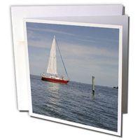 3dRose Keep Sailing - Greeting Cards, 6 x 6 inches, set of 12 (gc_8635_2)