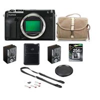 Fujifilm GFX 50R Medium Format Mirrorless Camera (Body Only) - Bundle with 256GB Class 10 SDXC Memory Card, NP-T125 Rechargeable Battery, F-803 Camera Satchel Bag, Peak Leash Camera Strap