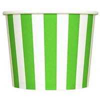 Green Paper Ice Cream Cups - 12 oz Striped Dessert Bowls - Perfect For Your Yummy Foods! Many Colors & Sizes - Frozen Dessert Supplies - 1,000 Count