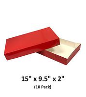 Red Apparel Decorative Gift Boxes with Lids for Clothing and Gifts 15x9.5x2 (10 Pack) | MagicWater Supply