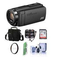 JVC GZ-R560BUS EverioR Quad-Proof HD Camcorder with 32GB Internal Memory (Black) - Bundle with Video Bag, 32GB SDHC Card, 37mm Uv Filter, Cleaning Kit, Mwemory Wallet, Card Reader