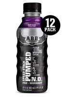 American Body Building (ABB) Speed Stack Pumped N.O., Pre-Workout Energy Shake, High Caffeine and Performance with Zero Sugar, Grape Flavored, Ready to Drink 22 oz Bottles, 12 Count