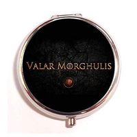 A Homim Game of Thrones Valar Morghulis Custom Round Silver Pill Box Pocket Medicine Tablet Holder Organizer Case for Purse