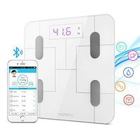 Body Fat Scale, HOMPO Bluetooth Digital Bathroom Smart Wireless Body Fat Analyzer Scale with Smartphone App & LED Display, Measures BMI, Body Fat, Muscle Mass, Water Weight, and Bone Mass