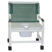 MJM International 126-4-NB-FSSS Extra Wide Shower Chair with Full Support Soft Seat, Royal Blue/Forest Green/Mauve