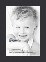 13x19 Smooth Black / Black Custom Mat for Picture Frame with 9x15 opening size (Mat Only, Frame NOT Included)