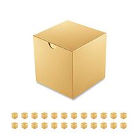 PACKQUEEN 25 Gift Boxes 4x4x4 Inches, Paper Gift Boxes with Lids for Crafting, Gift Ornaments, Cupcakes, Candles, Wedding Favor Boxes, Glossy Gold, Textured Finish
