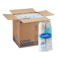 Dixie PerfecTouch 10oz Insulated Paper Hot Coffee Cup & Lid Set by GP PRO (Georgia-Pacific), Coffee Haze & White, 5310COMBO600, 300 Cups & 300 Lids (50 Cups & Lids Per Pack, 6 Packs Per Case)