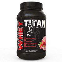 Titan WHEY Premium Whey Protein Powder for Improved Muscle Recovery with 23 Grams of Clean Whey Protein |BCAA and Digestive Enzymes| (2lb, Strawberry Sorbet)