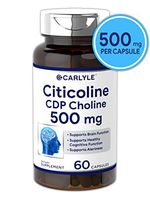 Citicoline CDP Choline 500mg | 60 Capsules | Highest Potency Per Capsule | Non-GMO, Gluten Free Supplement | by Carlyle
