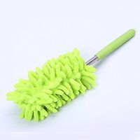 Tuscom Telescopic Microfibre Duster Handle,for Home Mirror Car Blade Cleaner （63cm 3 Colors） (Green)
