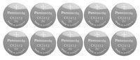 Lot of 10 Panasonic CR2412 3V Lithium Coin Size Battery, Tray Pack - Bulk Pack