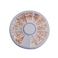 Nail Art,Putars Women Sexy 3D Nail Art Rhinestones Glitters Studs Acrylic Tips Decoration Manicure Wheel Gold