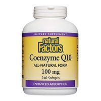 Natural Factors, Coenzyme Q10 100mg, CoQ10 Supplement for Energy, Heart and Antioxidant Support, Gluten Free, 240 softgels (240 servings)