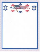 Memorial Day Stars Stationery Printer Paper 26 Sheets