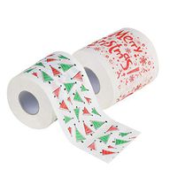 aliveGOT 2PC Paper Towels, Christmas Xmas Print Roll Paper Towels, Home Santa Claus Bath Toilet Roll Paper (E)