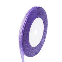 PH PandaHall 10Rolls/Group(33yards/roll) Polyester Sparkle Satin Ribbon Purple Ribbon with Silver Metallic Cords for Bracelets Necklaces Bows Gifts Wedding Wrap Decoration 1/4"(6mm)