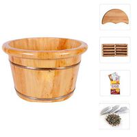 Foot Tub,Household Solid Wood Foot Bath Barrel,Cypress Wood Foot Bucket,Wooden Barrel,for Foot Massage Spa,Sauna Bath Nature,Foot Spa Wooden Tub