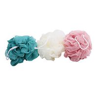 TraveT 3PCS Bath and Shower Sponge Mesh Pouf Shower Ball Scrub Body Scrubber Puffs