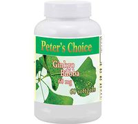 Peter's Choice Ginkgo Biloba Softgels 60mg, Brain Supplement for Focus, Energy, Memory & Clarity - Mental Performance - Supports Brain Function for Men & Women, all Natural Ingredients, Made in the USA
