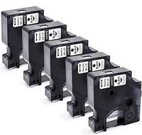 Airmall 5 Pack Replace D1 Label Tape Black on Clear 40910 (S0720670), 9mm to use with DYMO LabelManager 160 280 420P PnP 220P 360D 450 210D, 3/8 Inch x 23 Feet (9mm x 7m)