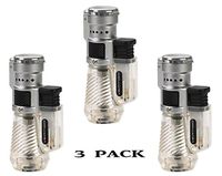 Vertigo by Lotus Cyclone Triple Torch Cigar Lighter Clear Three Pack