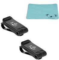 Chums Glasshopper Sunglass & Eyeglass Car Sun Visor Shade Clip Glasses Holder | 2pk Bundle + Cloth, Black