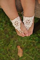 Crochet Baby Barefoot Sandals, Baby Foot accessories, Photo prop, Beach Pool Anklet, Lace Sandals, Beach wedding Flower girl shoes