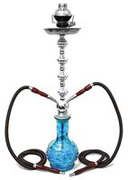 Hookah 28" Blue 2 hose shisha nargila bar hookas pipe glass water Vase pipe