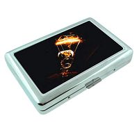 Lightbulb Em3 Hip Silver Cigarette Case Id Holder Metal Wallet 4" X 2.75" RFID Protection