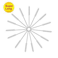 Vencetmat Drinking Straw Cleaning Brushes Set 10.5" Extra Long 11mm Extra Wide Pipe Tube Cleaner Nylon Bristles Stainless Steel Handle 15 Pcs