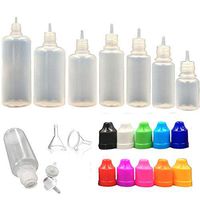 100 Pack x 50ml LDPE Empty Plastic Squeezable Liquid Juice Oil Eye Dropper Bottles Containers with Funnels - Long Thin Tip - CRC Child Resistant Cap(Bottles + Black Color Caps + Tips)