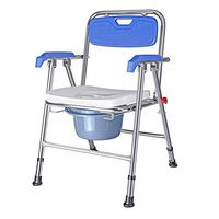 WDDMFR Folding Commode Chair with Padded Toilet Seat Bathroom Anti-Slip Adjustable Seat Suitable for The Elderly, Pregnant Women, Disabled People