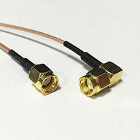 RP SMA male plug to RP SMA male plug right angle pigtail cable RG178 15cm 6inch Good Quality Fast USA Shipping