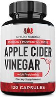 Organic Apple Cider Vinegar Capsules (120 Capsules | 1500 mg) with Prebiotics | Apple Cider Vinegar Pills | Fiber Supplement for Immune Support & Gut Health