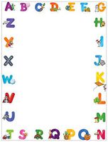 Alphabet Border Stationery - 8.5 x 11-60 Letterhead Sheets - Border Letterhead (Letters)