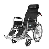 Limiss Wheelchair, Self-propelled Wheelchair Band Walker, Transport Chair High Pillow Design, Travel Light Wheelchair, Best Gift for Parents