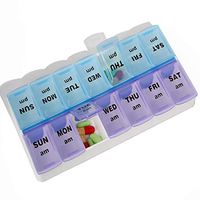 airrais Mini Square 14 Grids Daily Pill Box Pills Organizer Practical Medicine Storage Closet Systems