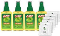 Cutter Lemon Bug Repellent Pump Spray (4 OZ) 4 Count + (6) Bonus Wipes