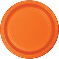 Creative Converting Table Needs, Lunch Plate, Party Supplies, Orange, 7", 8ct