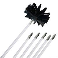 Peyan Nylon Chimney Brush and Rods Kit,Dryer Duct Cleaning Kit, Lint Remover,Extends Up to 12 Feet Synthetic Brush Head Vent Cleaning Kit Chimney Sweep Kit