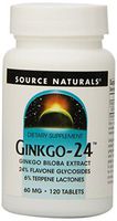 Source Naturals Ginkgo-24 Biloba Extract 60 Mg, 120 Tablets