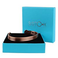 SISTO-X Slim Magnetic Bangle/Bracelet Elegant Antique Copper Design by Sisto-X® Health Rare Earth Ndfeb 6 Magnets