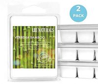 Lee Naturals Classic Collection - (2 Pack) Verbena Bamboo Premium All Natural 6-Piece Soy Wax Melts. Hand Poured Naturally Strong Scented Soy Wax Candle Cubes