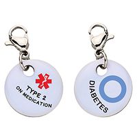 Diabetes Type 2 On Medication Blue Circle Snap-On Bracelet Charm-Parent (Stainless Steel)