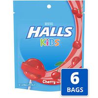 Halls Kids Cherry Cough and Sore Throat Pops - for Children - 60 Pops (6 bags of 10 Pops)