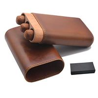 DPLLM Cigar Desktop Box, Good Sealing Portable Cigar humidor Box Removable Lightweight Small Size with Hygrometer and Humidifier Cigar humidor Travel case,Brown_185x85x35mm/7x3x1in