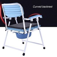 XWZJY Folding Commode Toilet Chair Bariatric Toilet Seat Pregnant Bath Stool with Padded Arms/Backrest Non-Slip Leg Pad Wipe Clean Easy for Seniors, Disabled, Handicapped