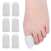 Skyfoot’s Toe Cap Gel Protector - Breathable Toe Cover for Blister and Callus Pack of 6 (White)