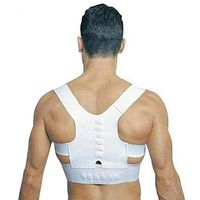 Posture Corrector for Women Men Breathable Under Clothes Adjustable Back Brace for Neck Pain Relief, Shoulder Support, Kyphosis (White,Large)